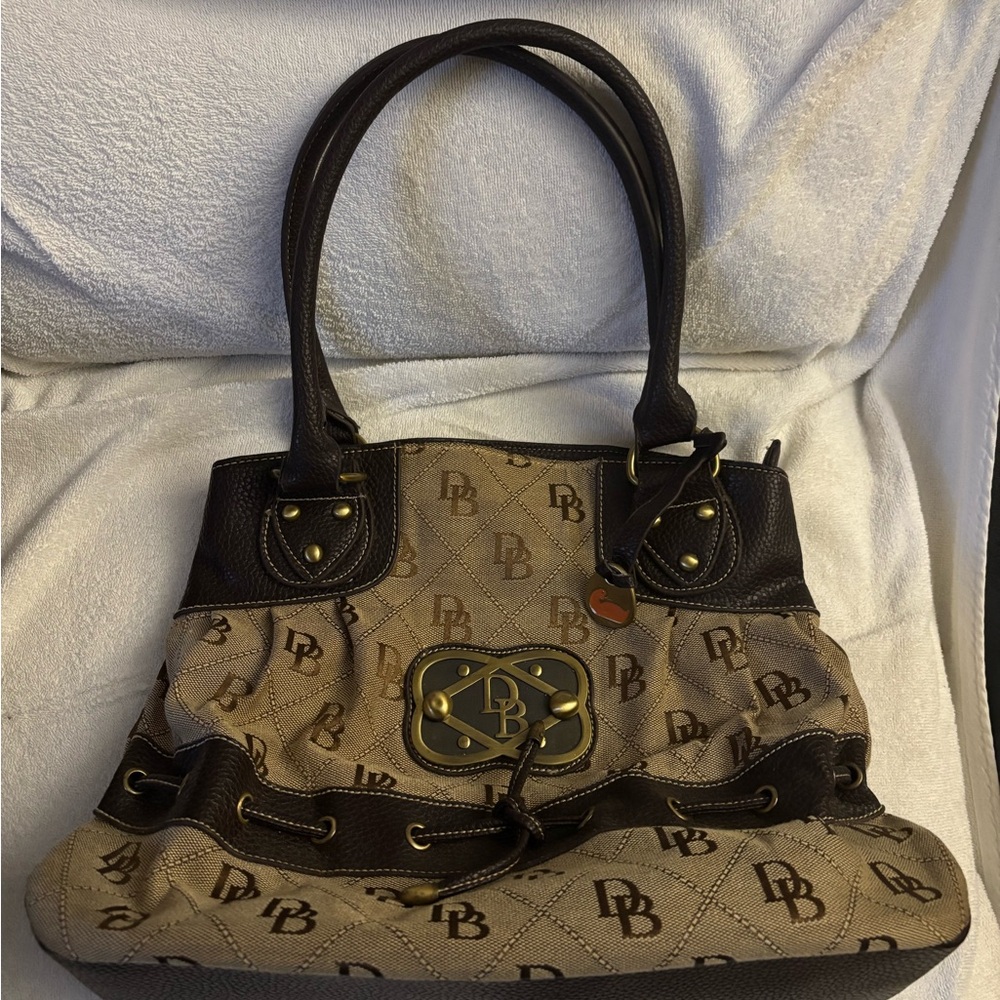 Dooney & Bourke Black and Brown Leather Shoulder Bag